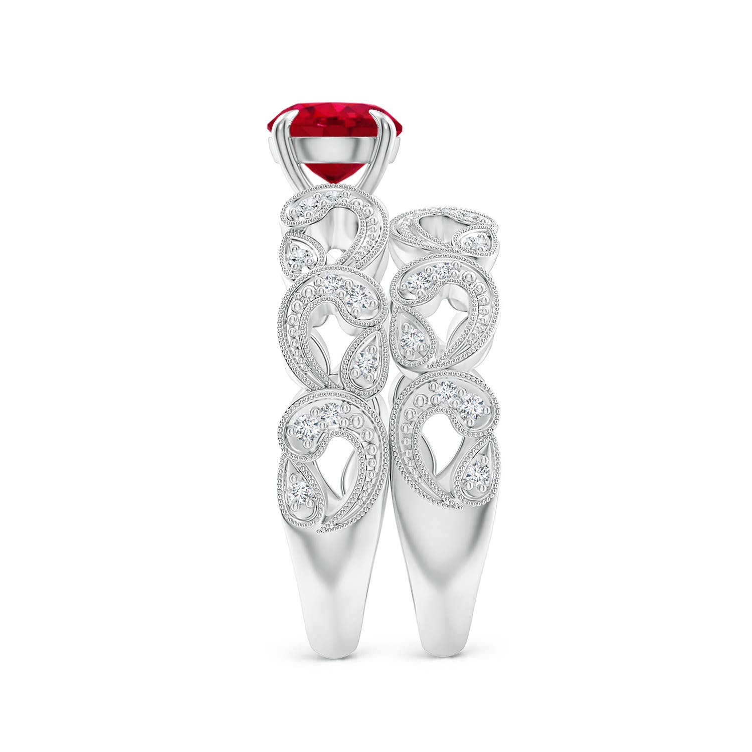 AAA - Ruby / 1.23 CT / 14 KT White Gold