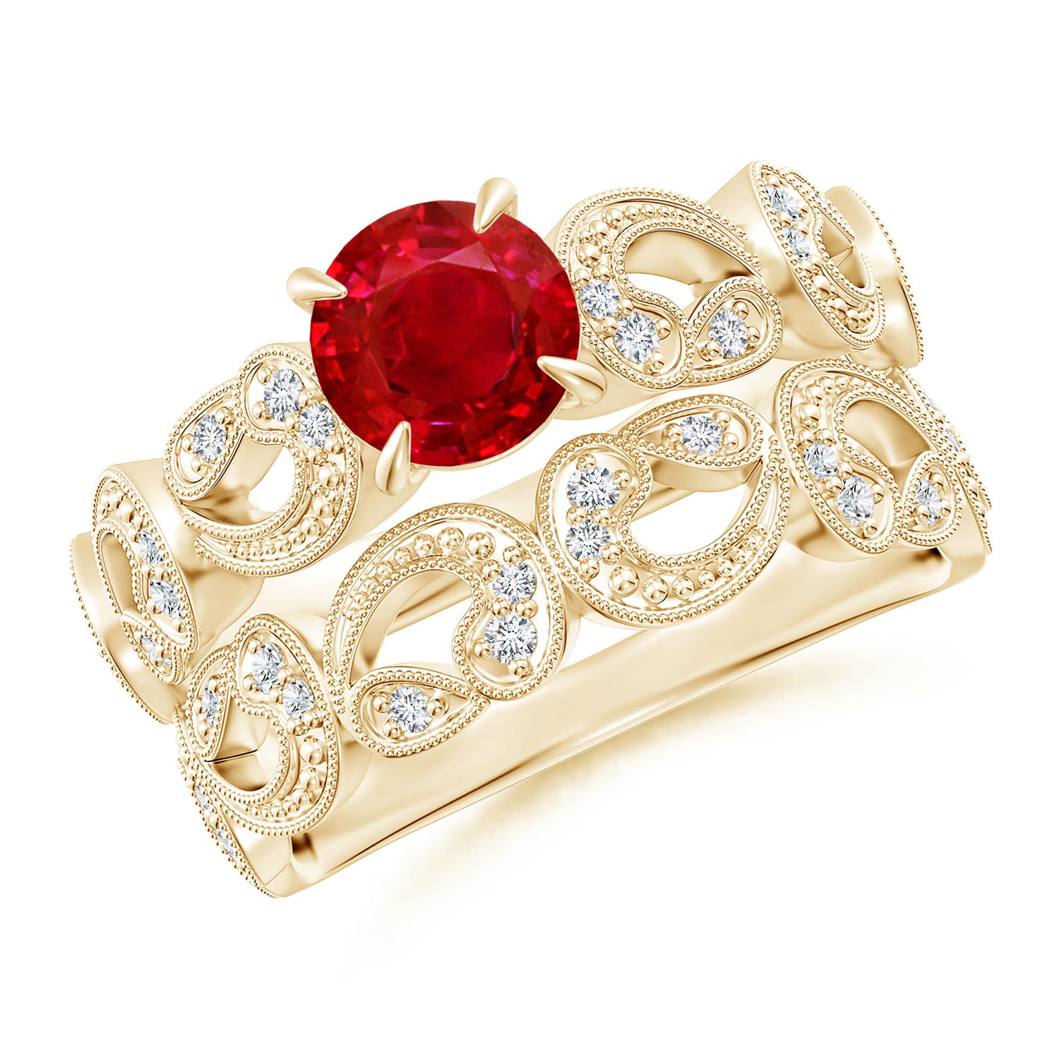 AAA - Ruby / 1.23 CT / 14 KT Yellow Gold