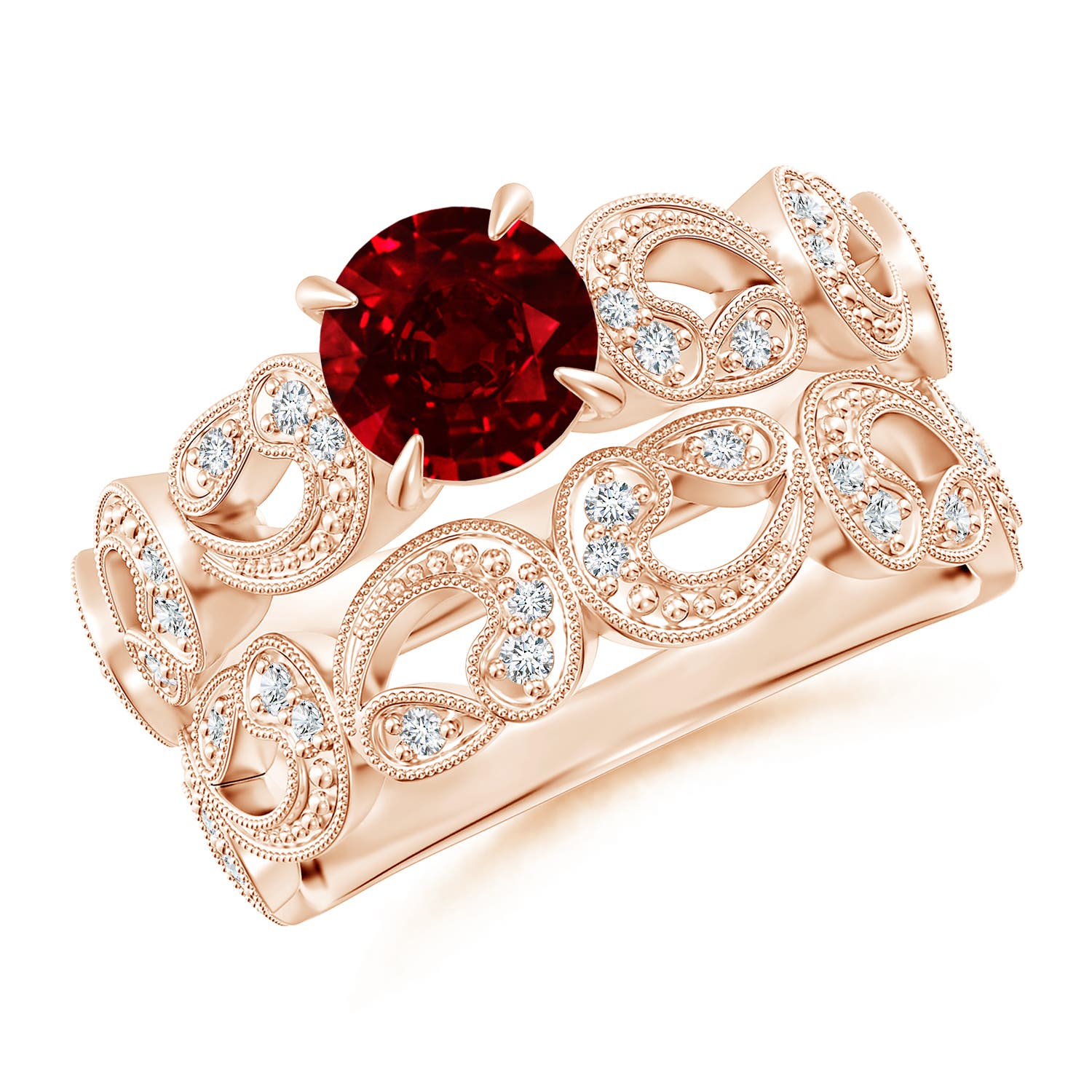 AAAA - Ruby / 1.23 CT / 14 KT Rose Gold