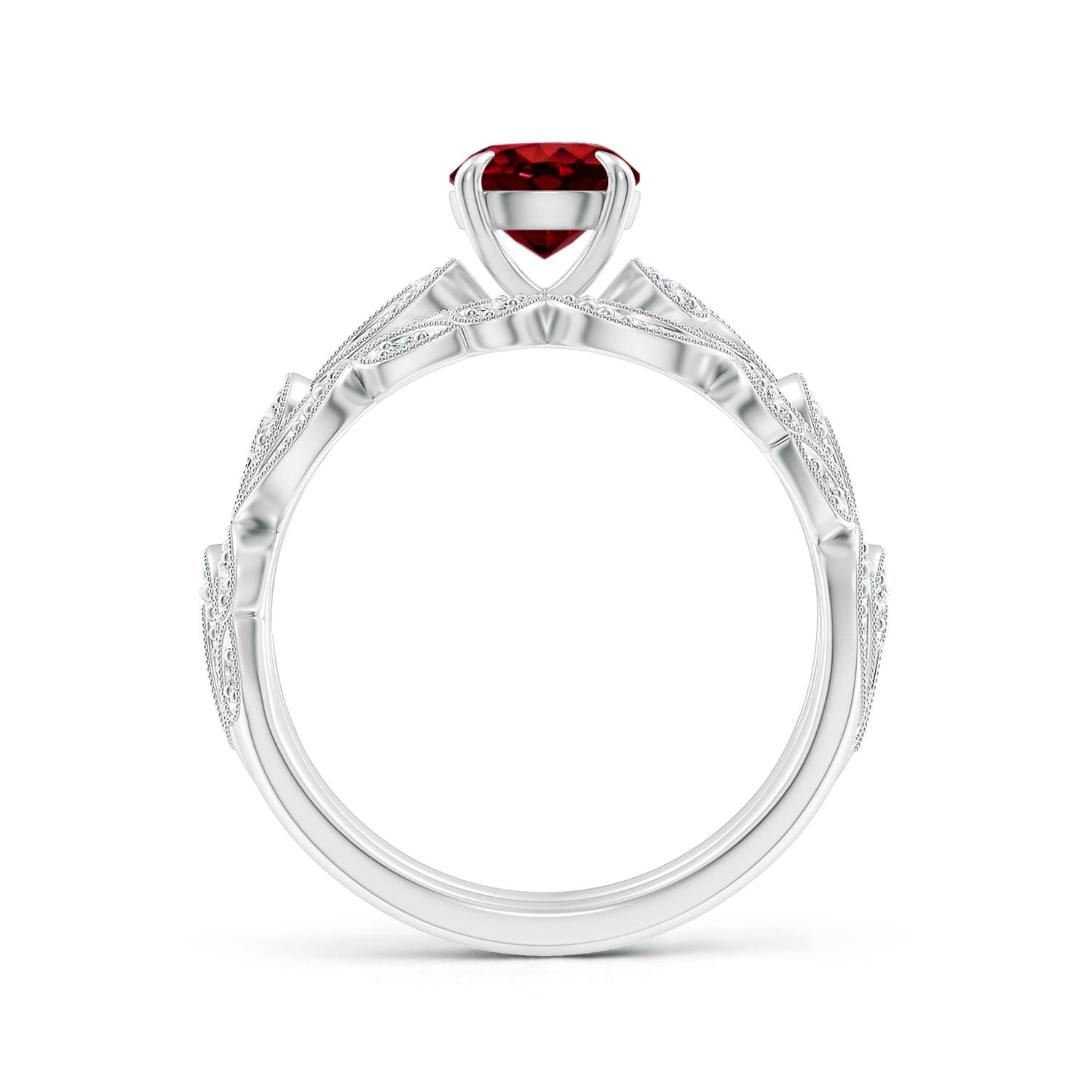 AAAA - Ruby / 1.23 CT / 14 KT White Gold