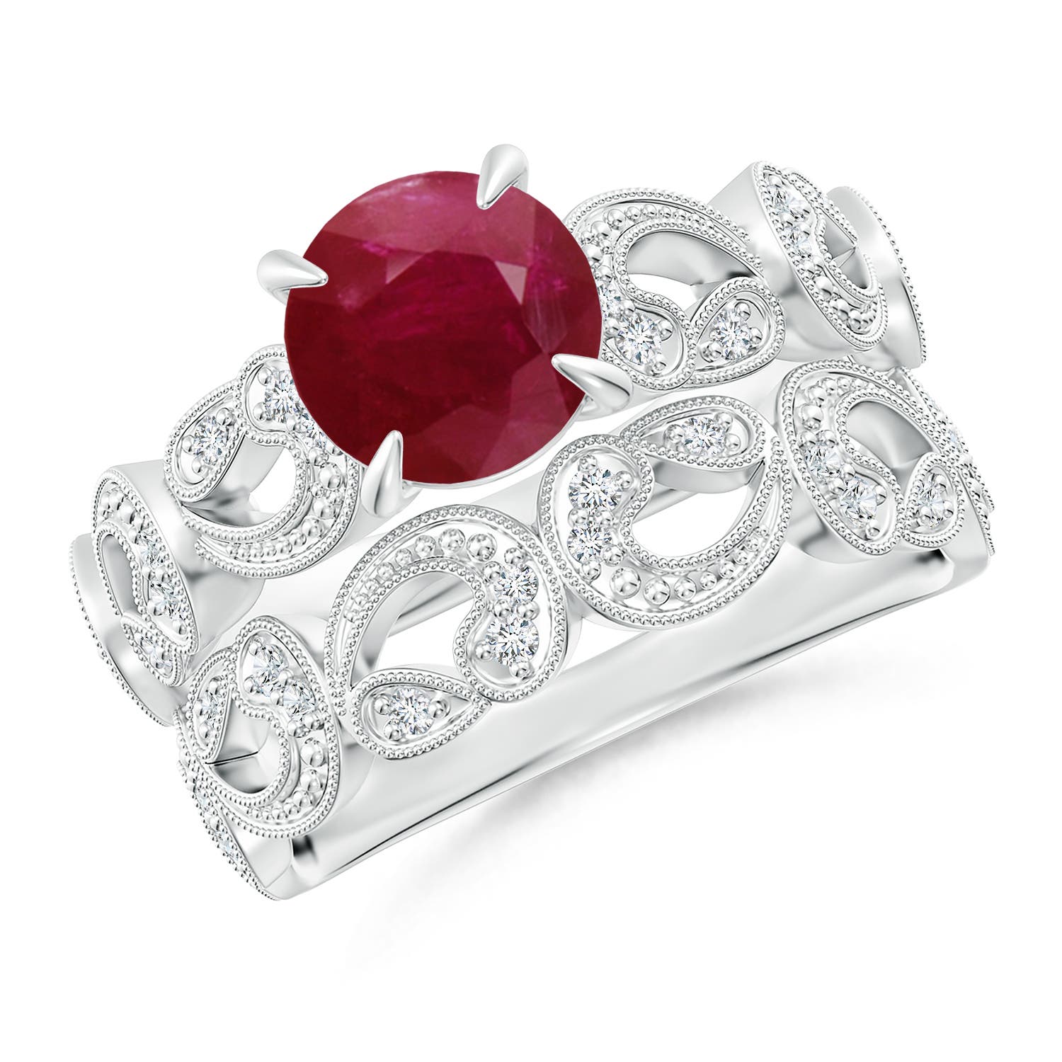 A - Ruby / 1.63 CT / 14 KT White Gold