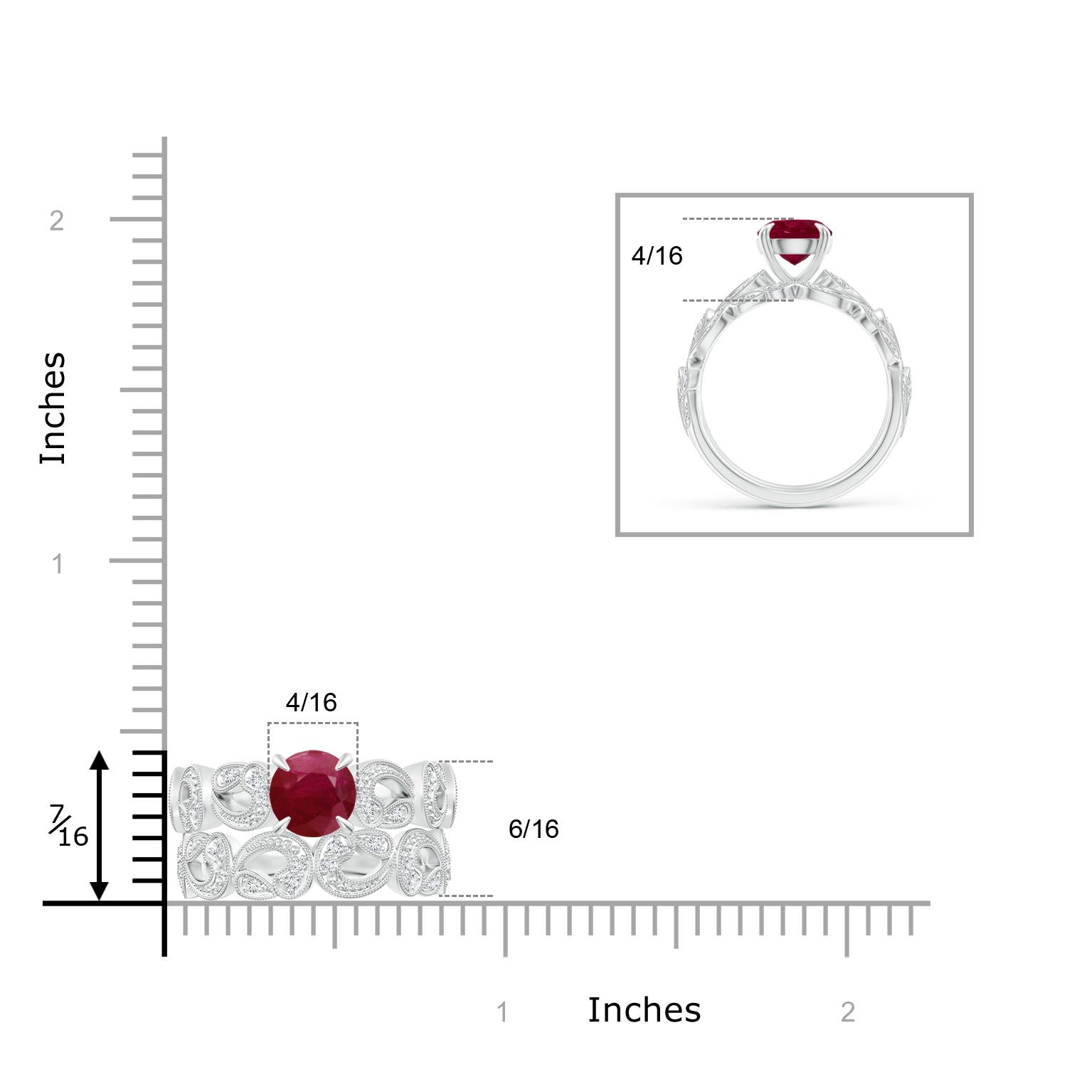 A - Ruby / 1.63 CT / 14 KT White Gold