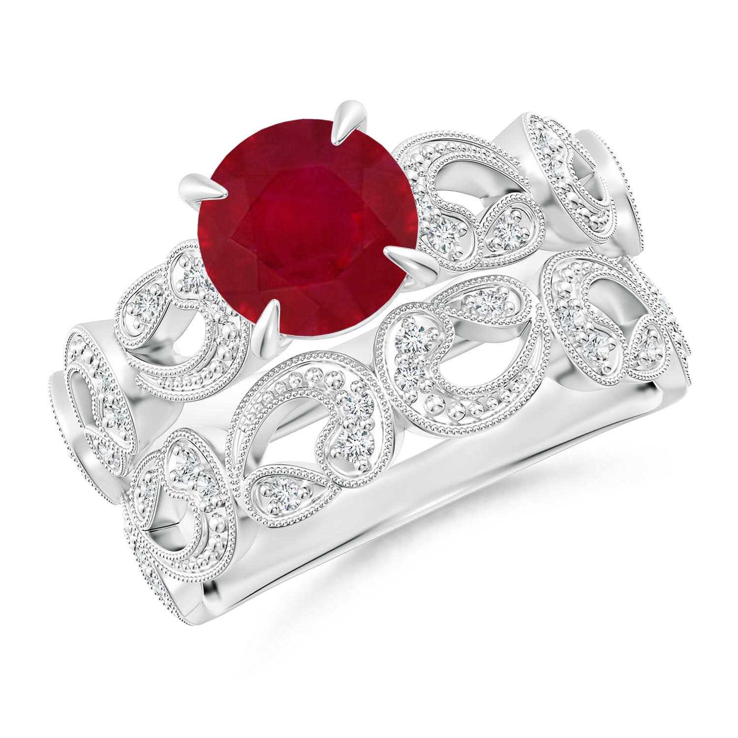 AA - Ruby / 1.63 CT / 14 KT White Gold