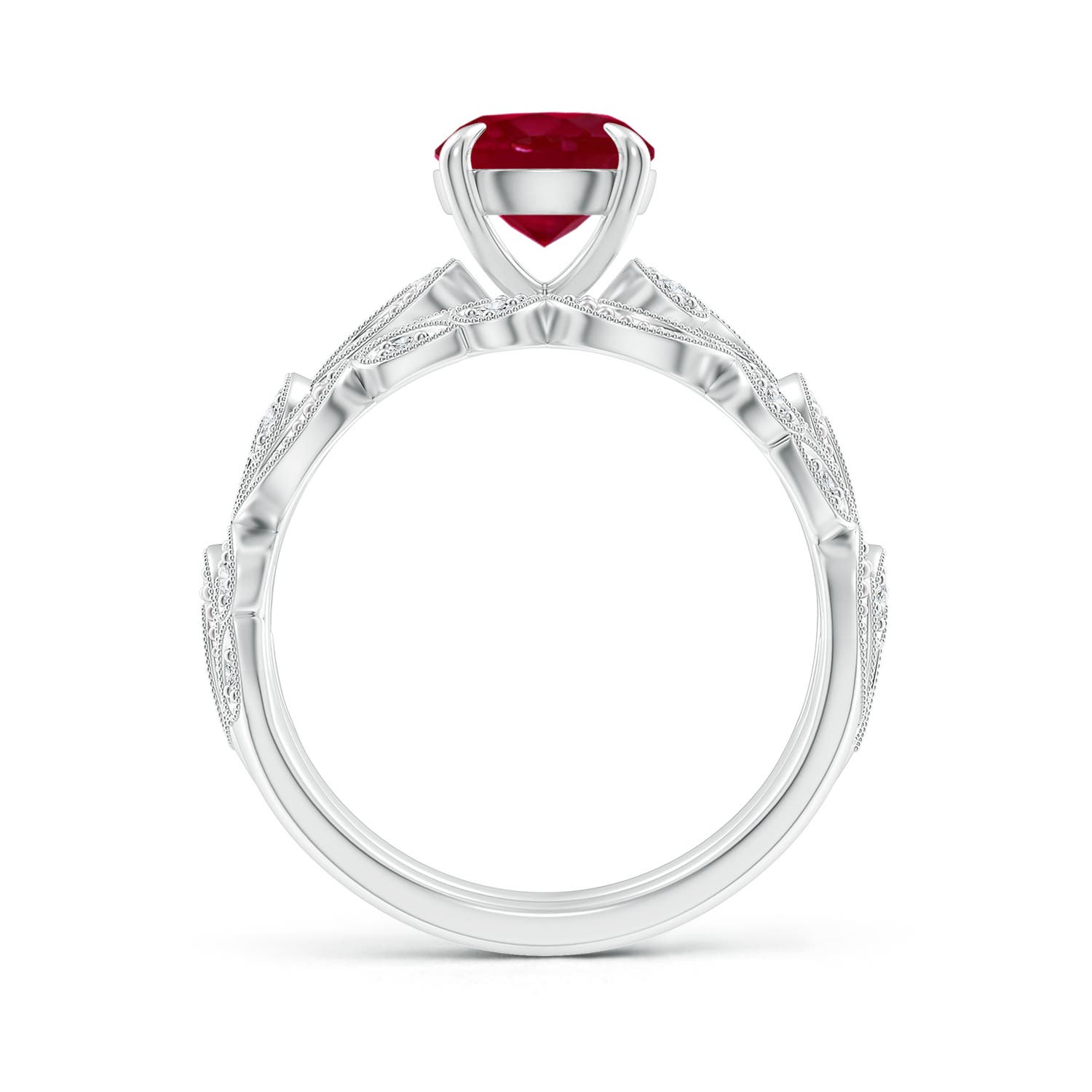 AA - Ruby / 1.63 CT / 14 KT White Gold