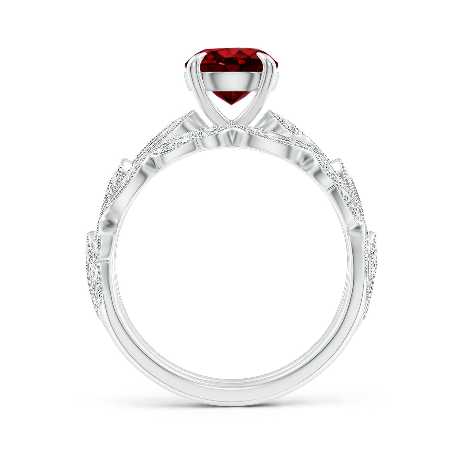 AAAA - Ruby / 1.63 CT / 14 KT White Gold