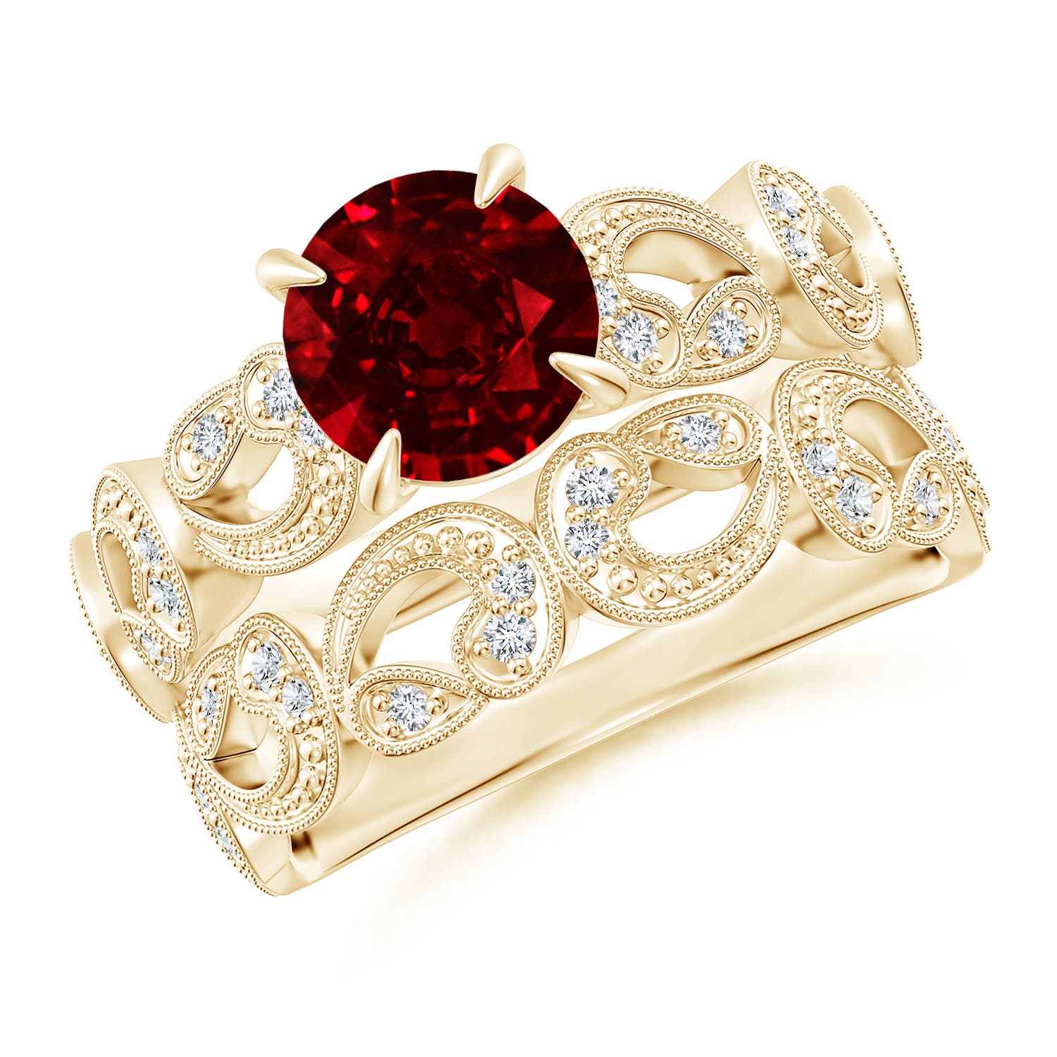 AAAA - Ruby / 1.63 CT / 14 KT Yellow Gold