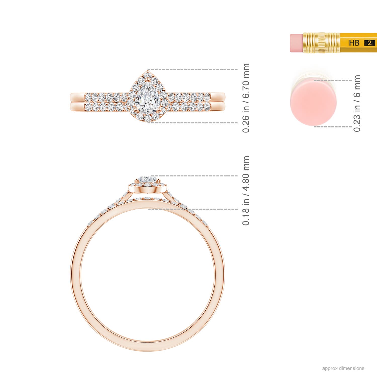 H, SI2 / 0.37 CT / 14 KT Rose Gold