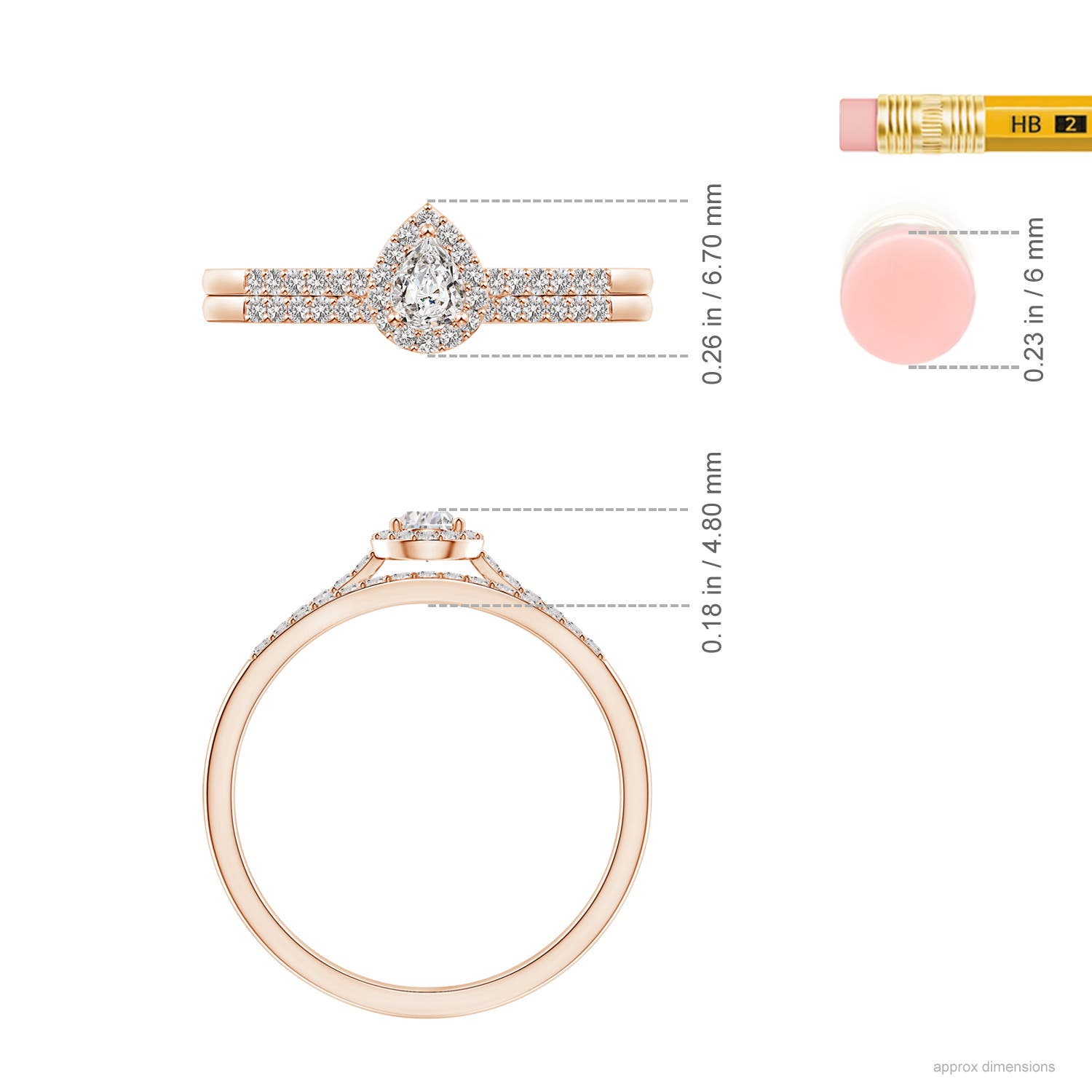 I-J, I1-I2 / 0.37 CT / 14 KT Rose Gold