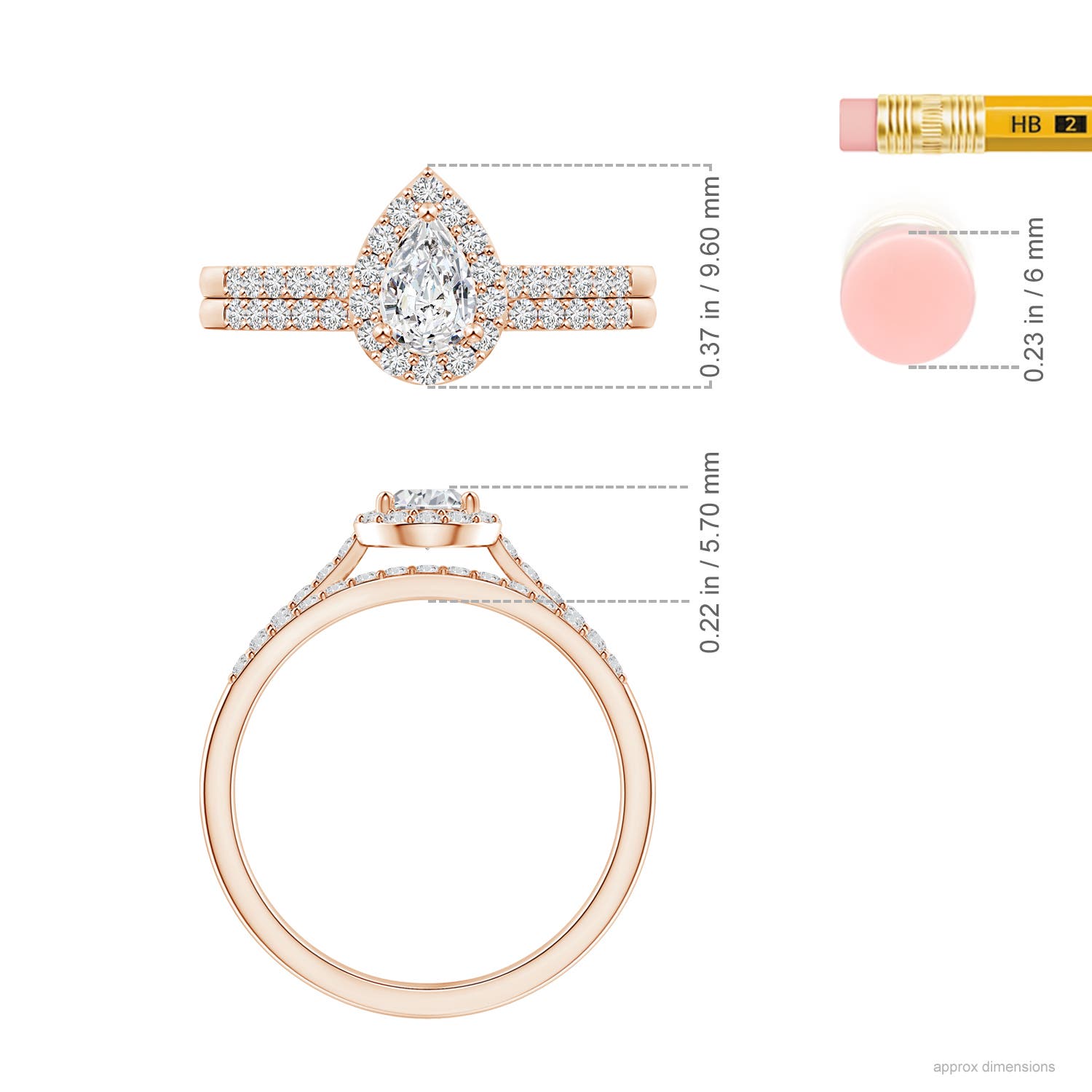 H, SI2 / 0.81 CT / 14 KT Rose Gold