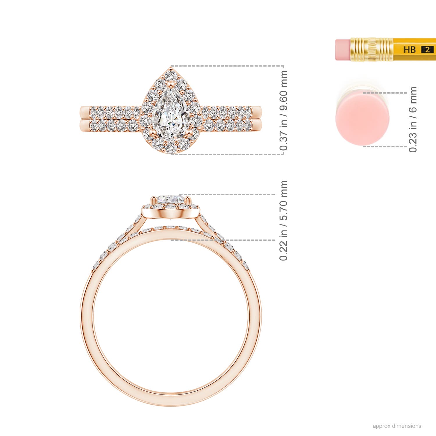 I-J, I1-I2 / 0.81 CT / 14 KT Rose Gold