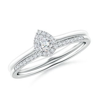 4x3mm GVS2 Pear-Shaped Diamond Halo Bridal Set in P950 Platinum