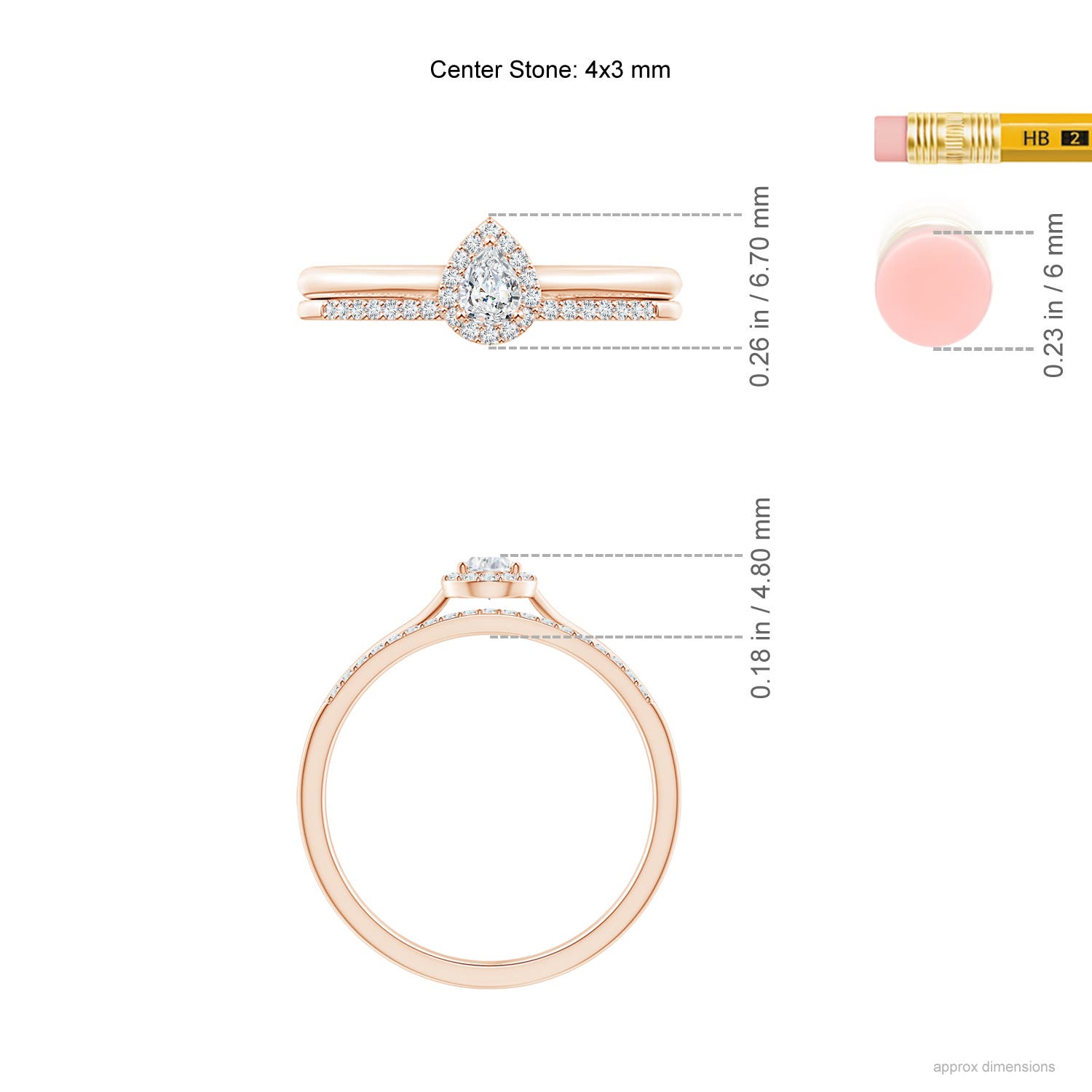 G, VS2 / 0.25 CT / 14 KT Rose Gold