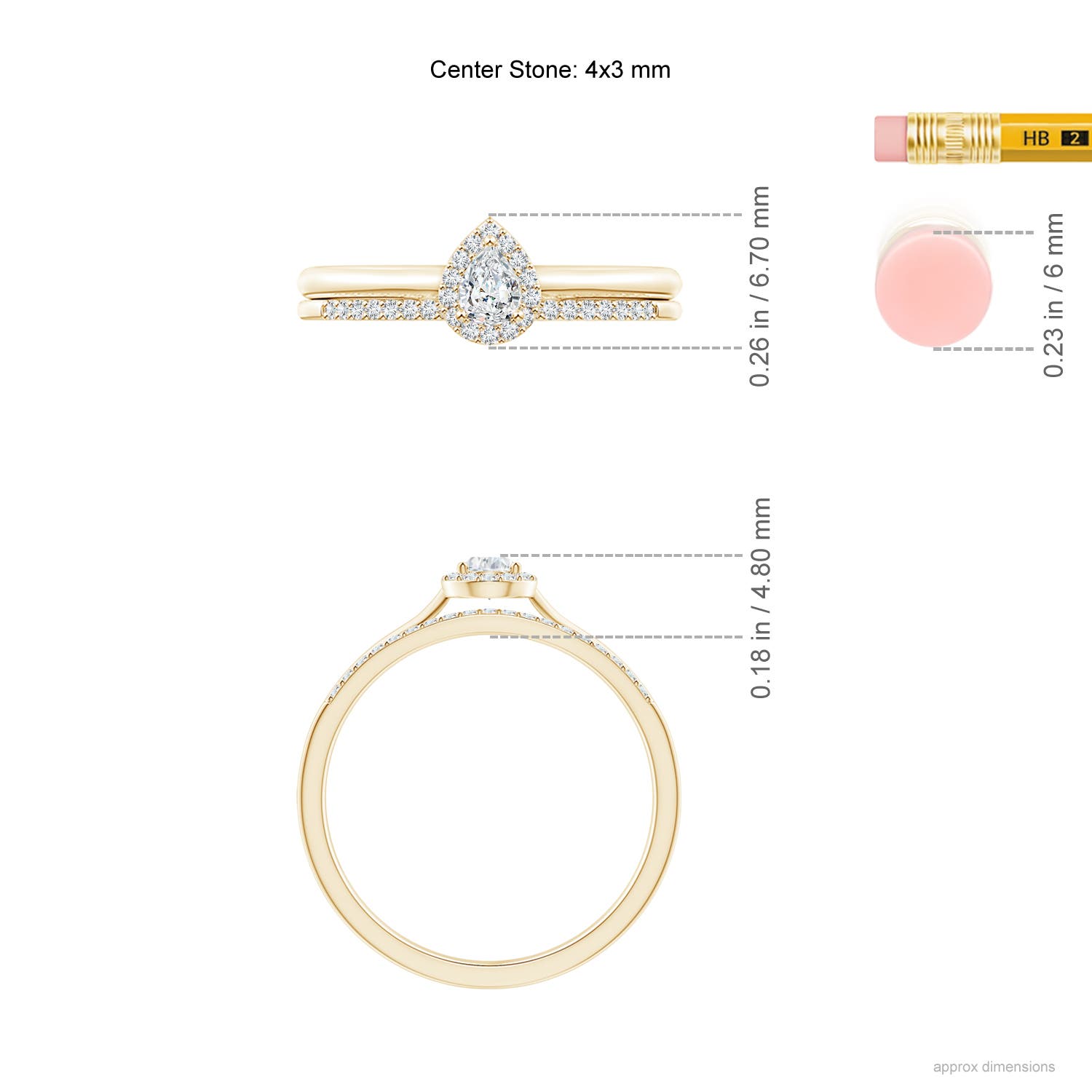 G, VS2 / 0.25 CT / 14 KT Yellow Gold