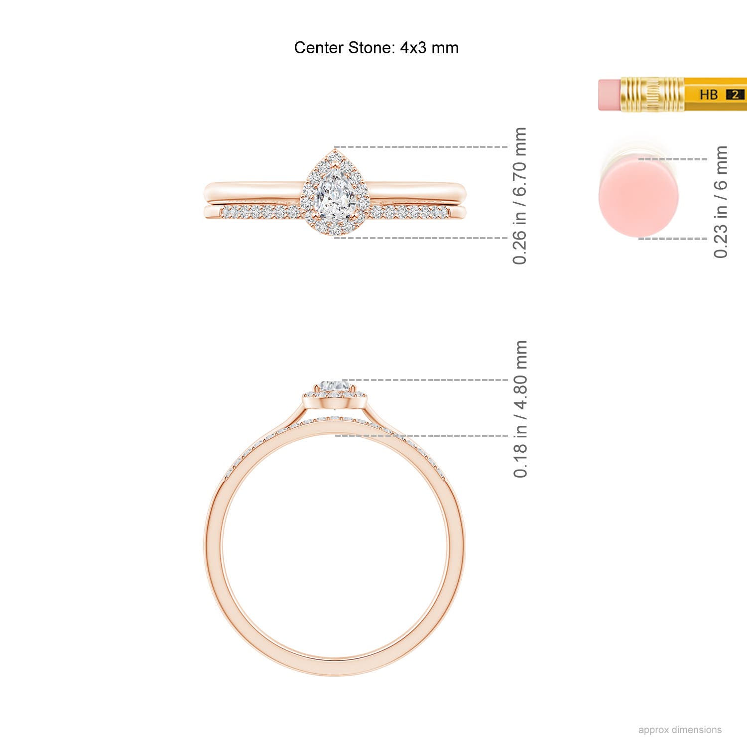 H, SI2 / 0.25 CT / 14 KT Rose Gold