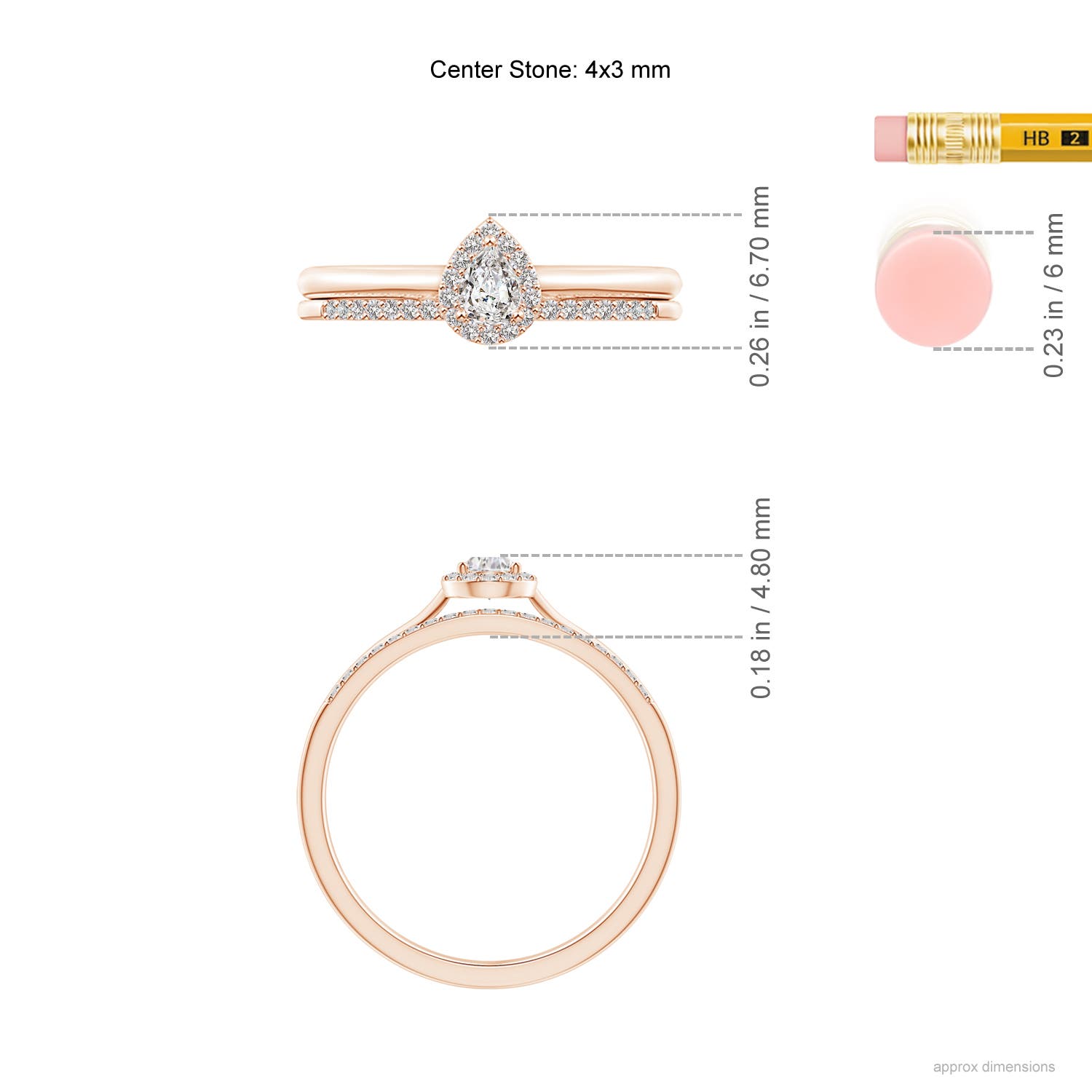 I-J, I1-I2 / 0.25 CT / 14 KT Rose Gold