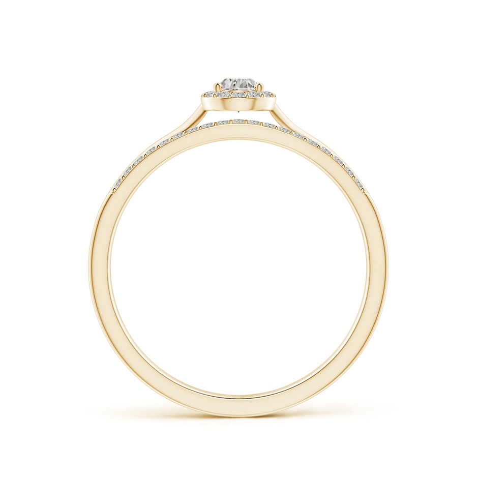 4x3mm KI3 Pear-Shaped Diamond Halo Bridal Set in Yellow Gold side-1