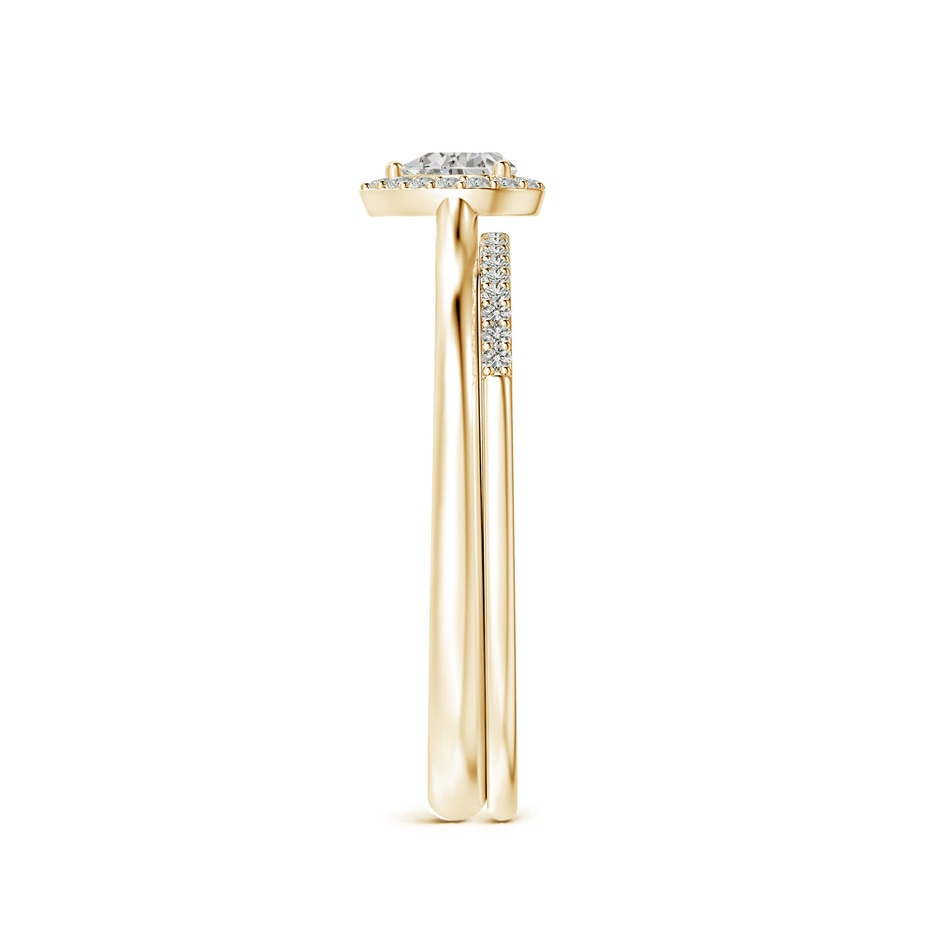 4x3mm KI3 Pear-Shaped Diamond Halo Bridal Set in Yellow Gold side-2
