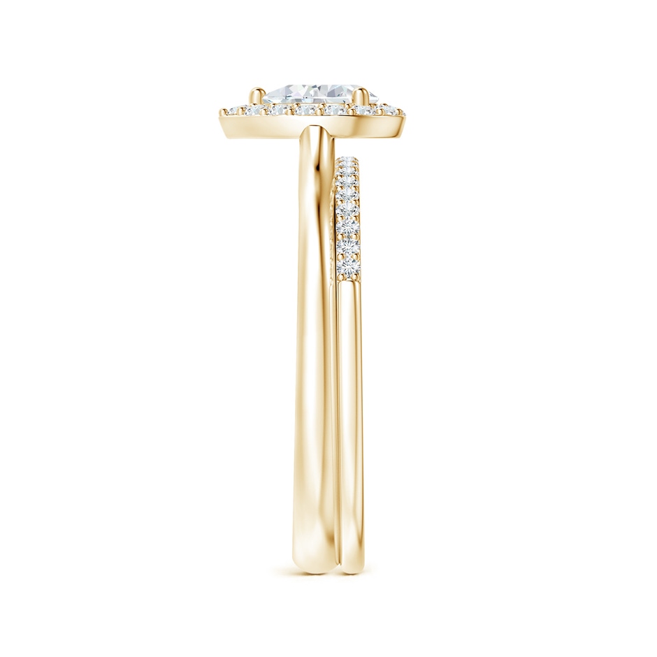 6x4mm GVS2 Pear-Shaped Diamond Halo Bridal Set in Yellow Gold side-2