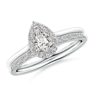 6x4mm IJI1I2 Pear-Shaped Diamond Halo Bridal Set in P950 Platinum