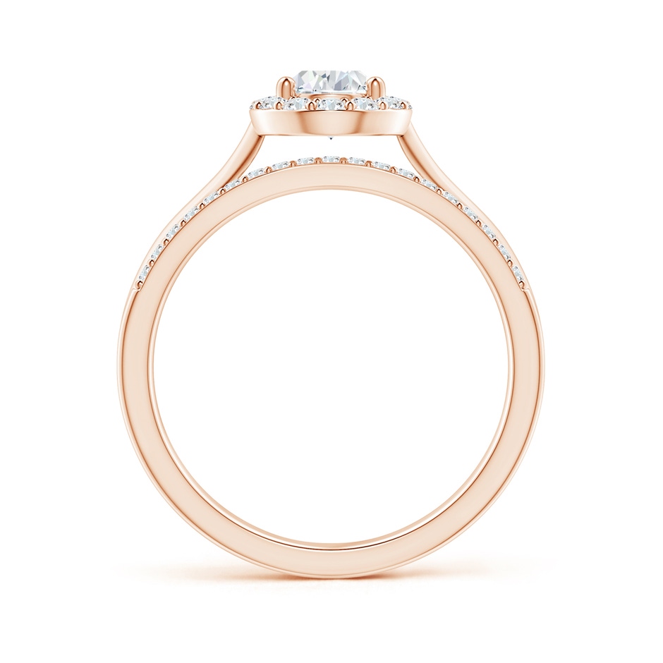 7x5mm GVS2 Pear-Shaped Diamond Halo Bridal Set in Rose Gold side-1
