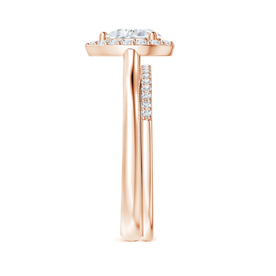 7x5mm GVS2 Pear-Shaped Diamond Halo Bridal Set in Rose Gold side-2