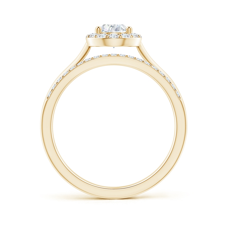 7x5mm GVS2 Pear-Shaped Diamond Halo Bridal Set in Yellow Gold side-1
