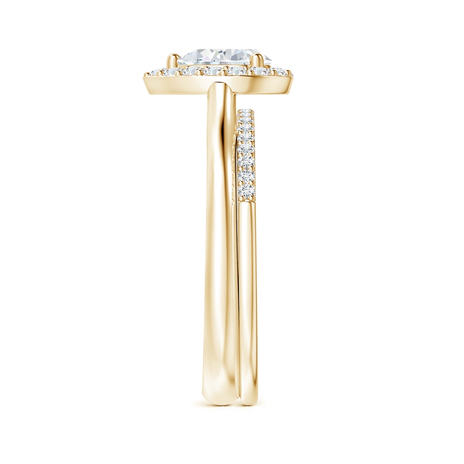 7x5mm GVS2 Pear-Shaped Diamond Halo Bridal Set in Yellow Gold side-2
