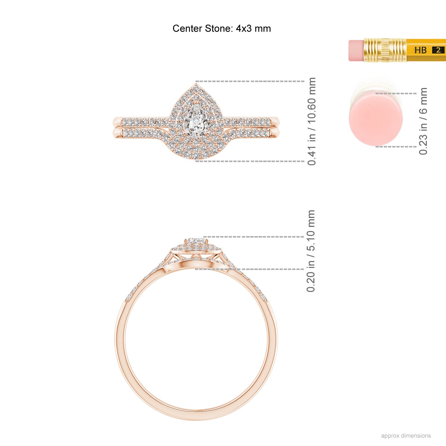 I-J, I1-I2 / 0.44 CT / 14 KT Rose Gold