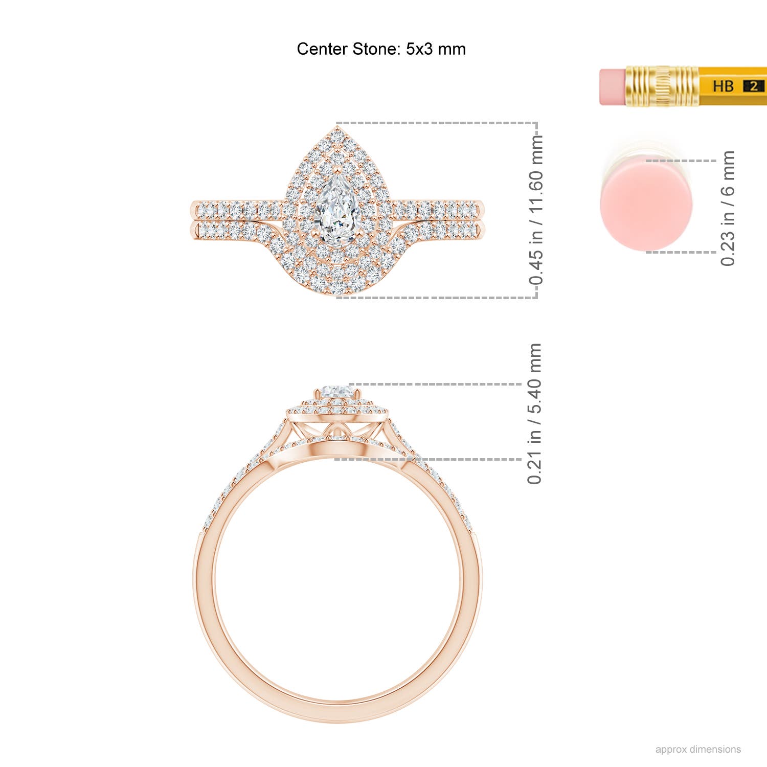 G, VS2 / 0.57 CT / 14 KT Rose Gold