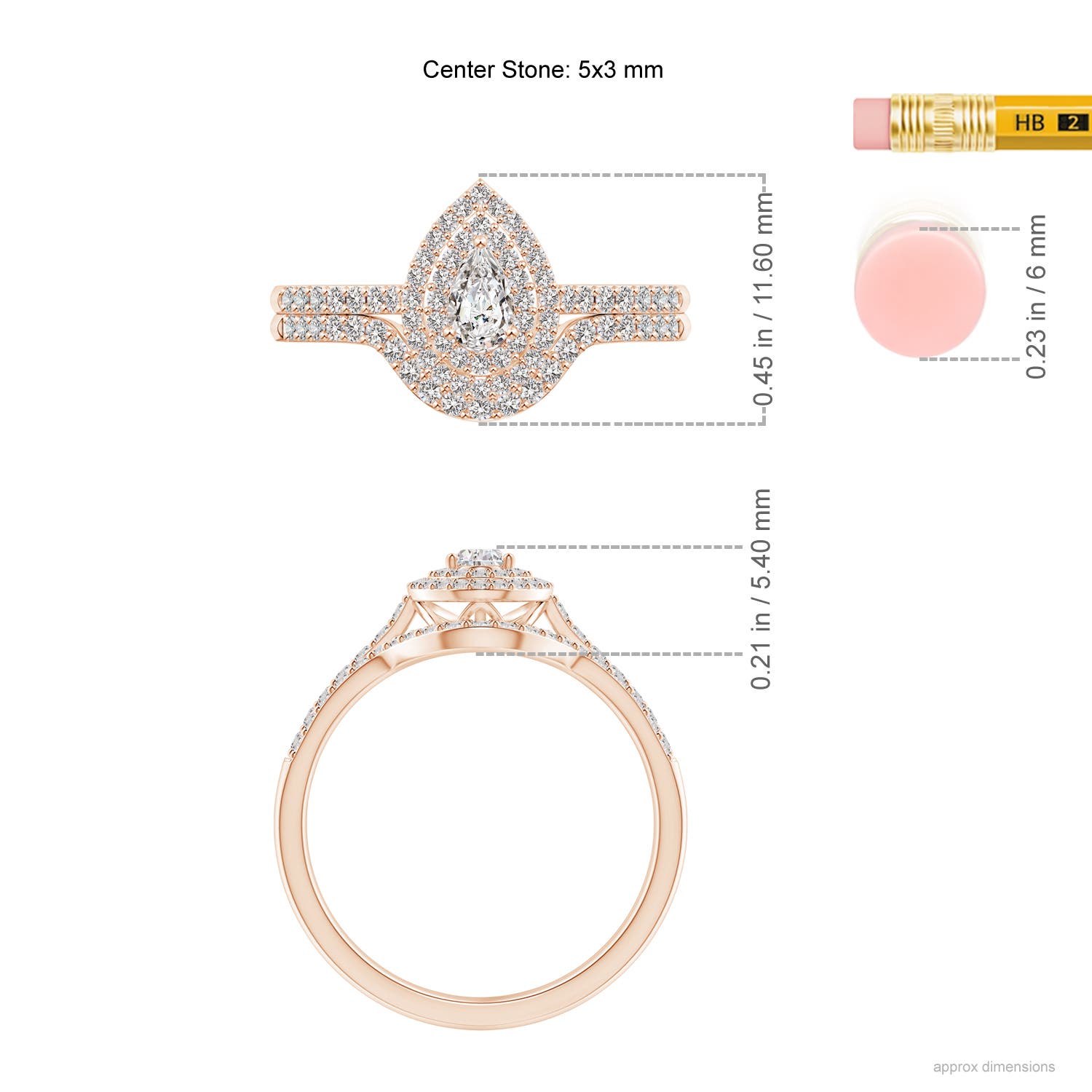 I-J, I1-I2 / 0.57 CT / 14 KT Rose Gold