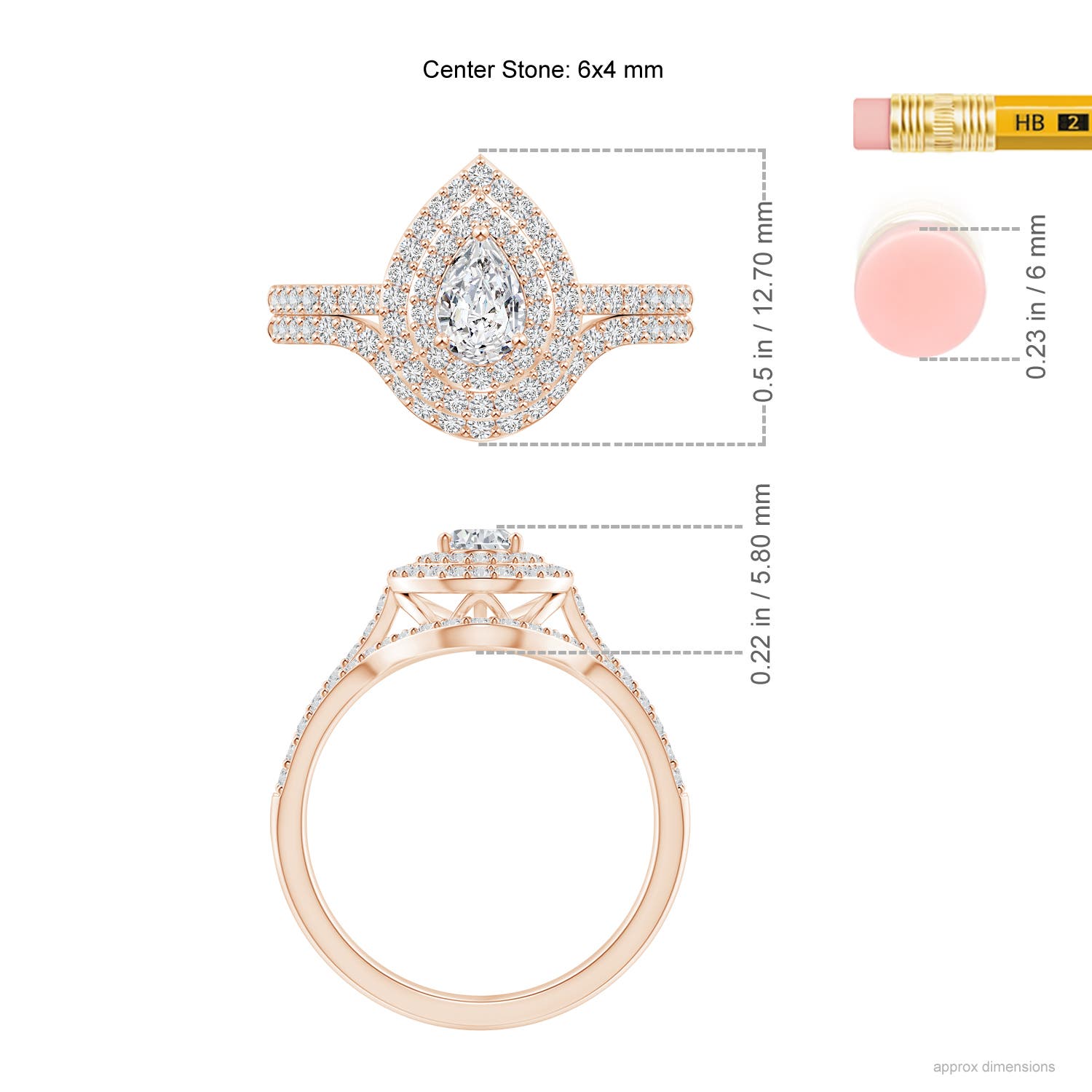 H, SI2 / 0.76 CT / 14 KT Rose Gold