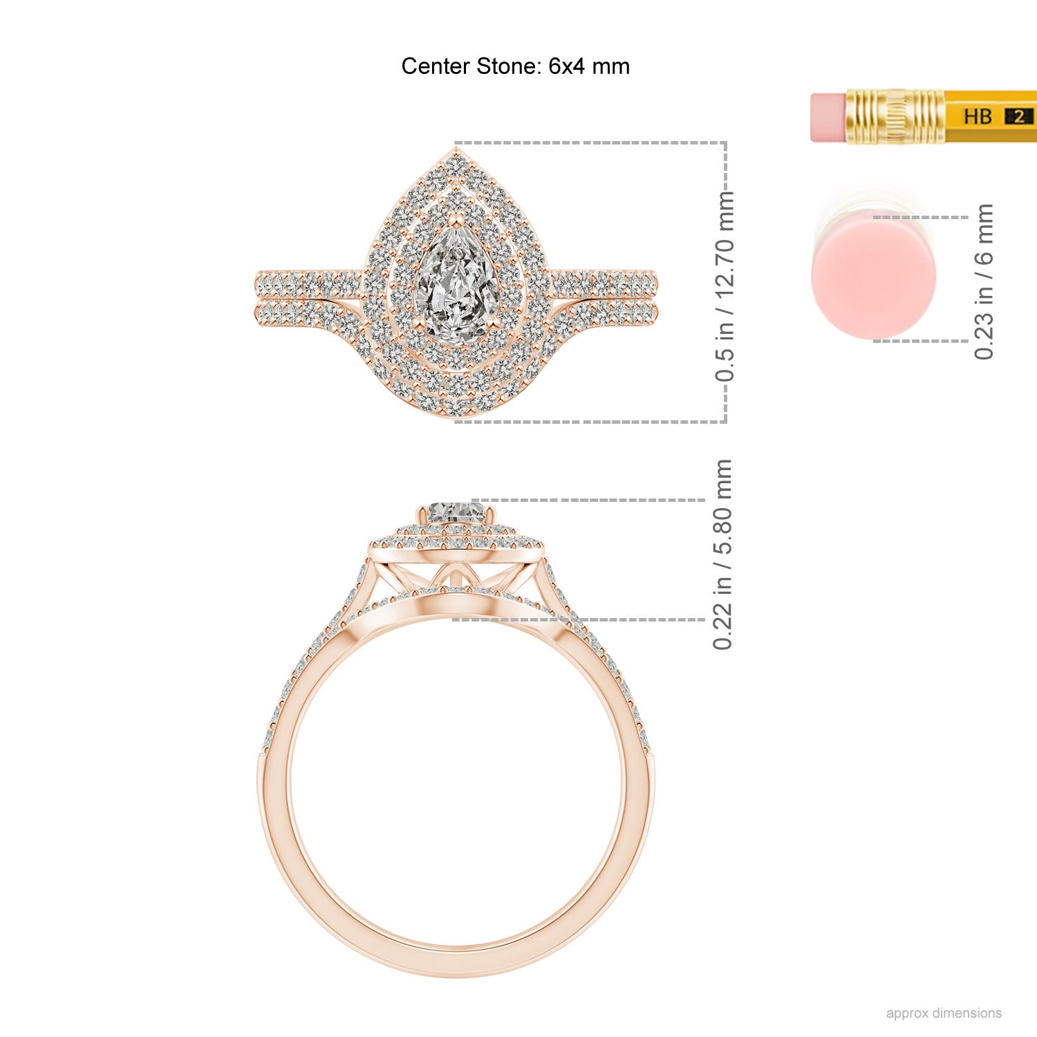 K, I3 / 0.76 CT / 14 KT Rose Gold