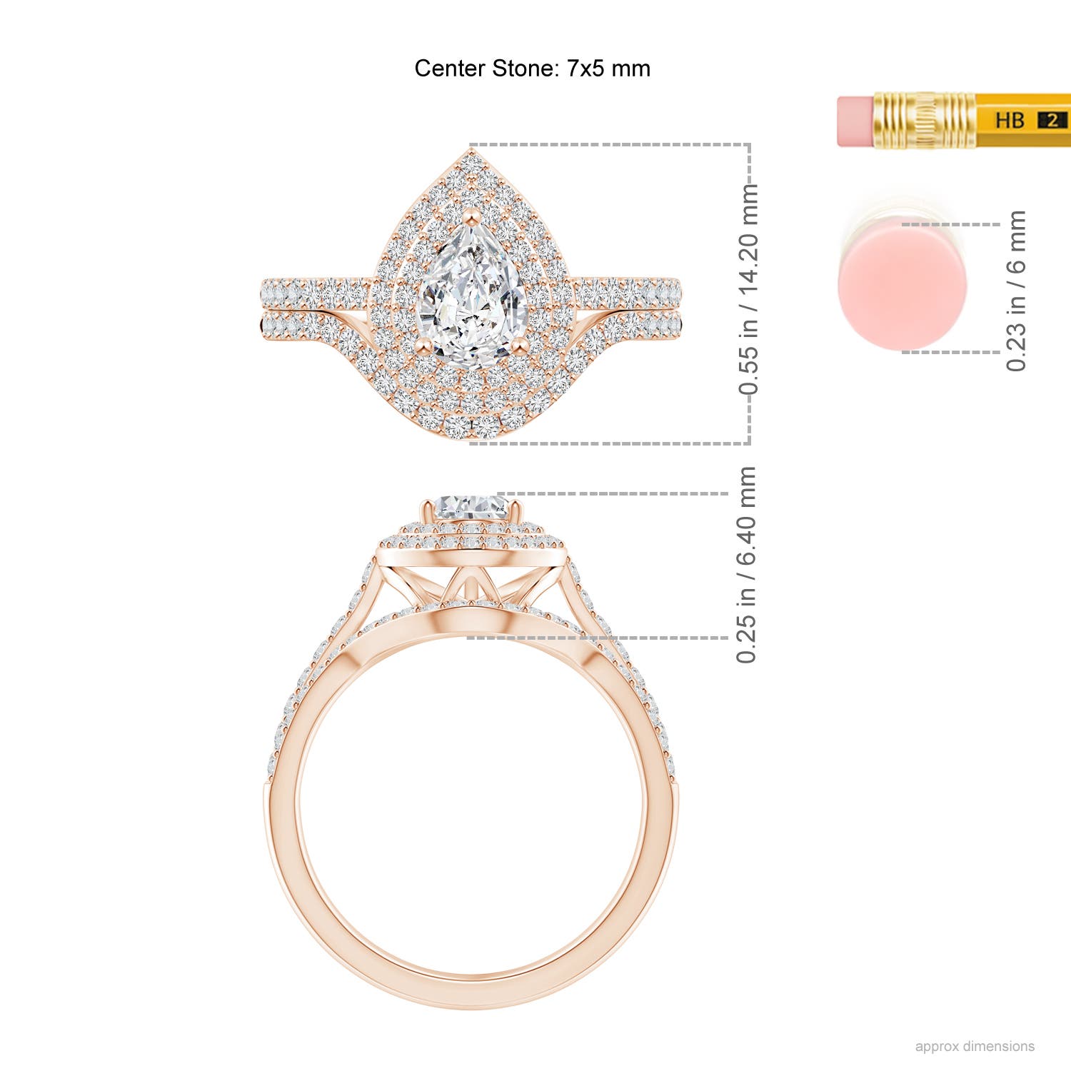 H, SI2 / 1.32 CT / 14 KT Rose Gold