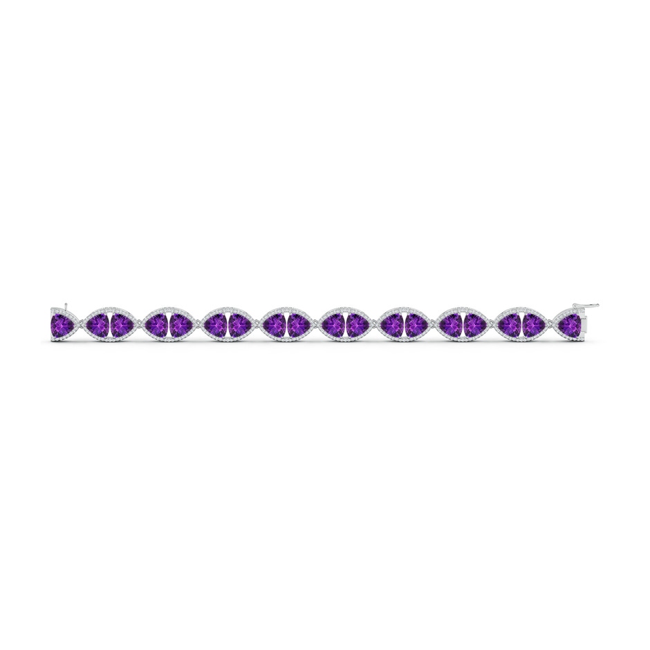 8mm AAAA East-West Trillion Checker-Cut Amethyst Bracelet in White Gold side-2