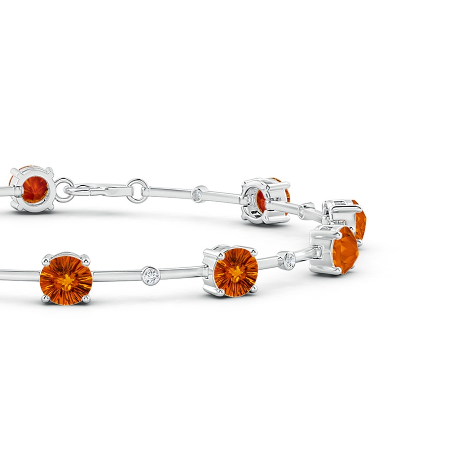 5mm AAAA Bezel-Set Citrine and Diamond Station Bracelet in White Gold side-1