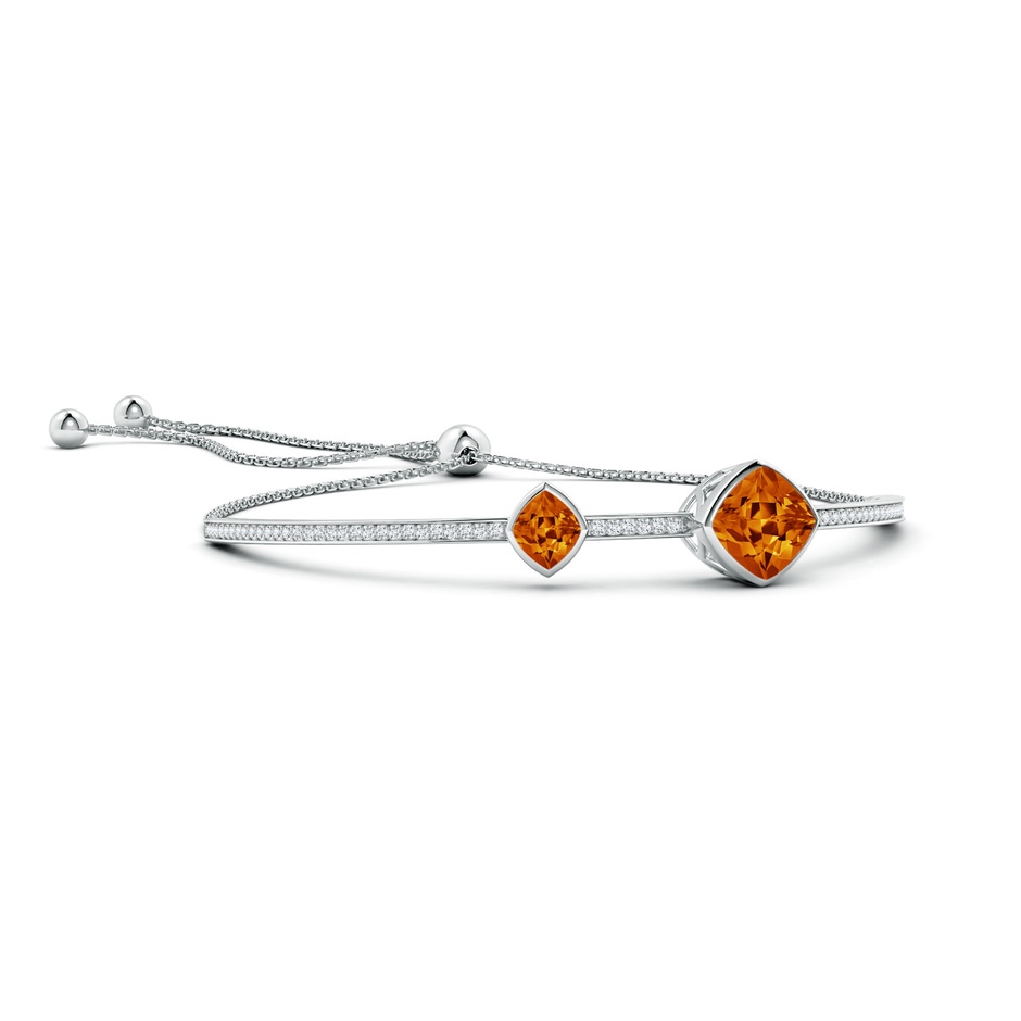 11x10mm AAAA Bezel-Set Lozenge-Shaped Citrine Bolo Bracelet in White Gold 