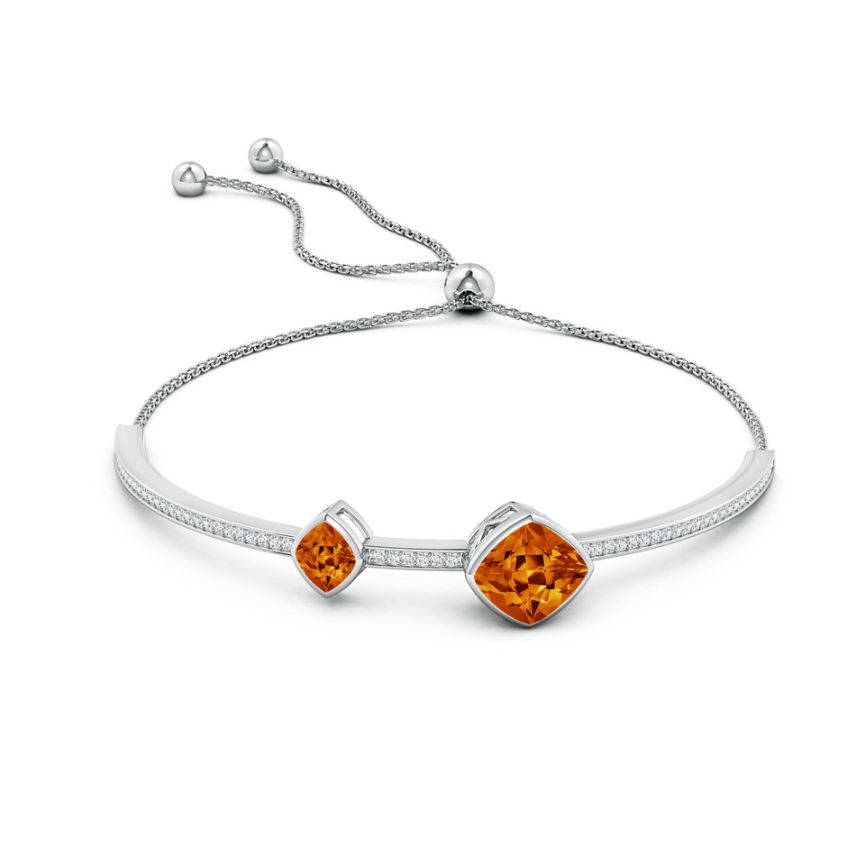 11x10mm AAAA Bezel-Set Lozenge-Shaped Citrine Bolo Bracelet in White Gold side-1