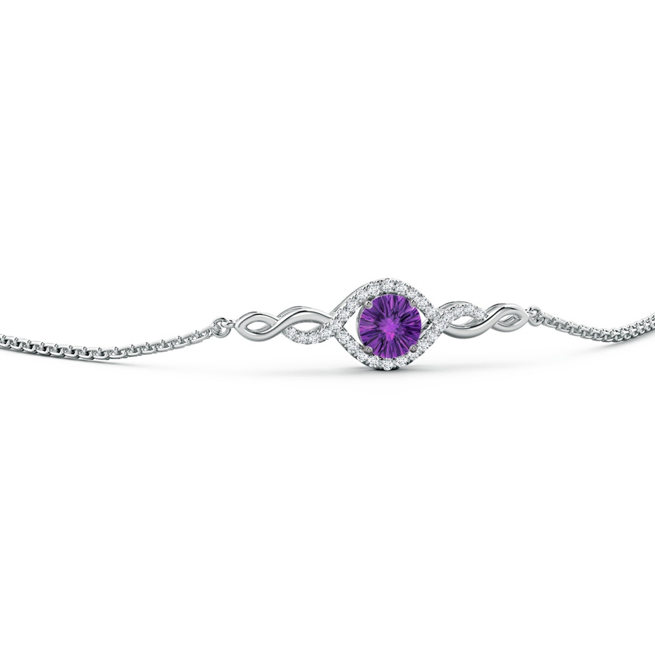 6mm AAAA Round Amethyst Infinity Bolo Bracelet in White Gold side-2