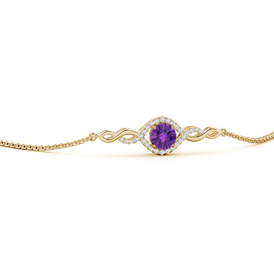 6mm AAAA Round Amethyst Infinity Bolo Bracelet in Yellow Gold side-2