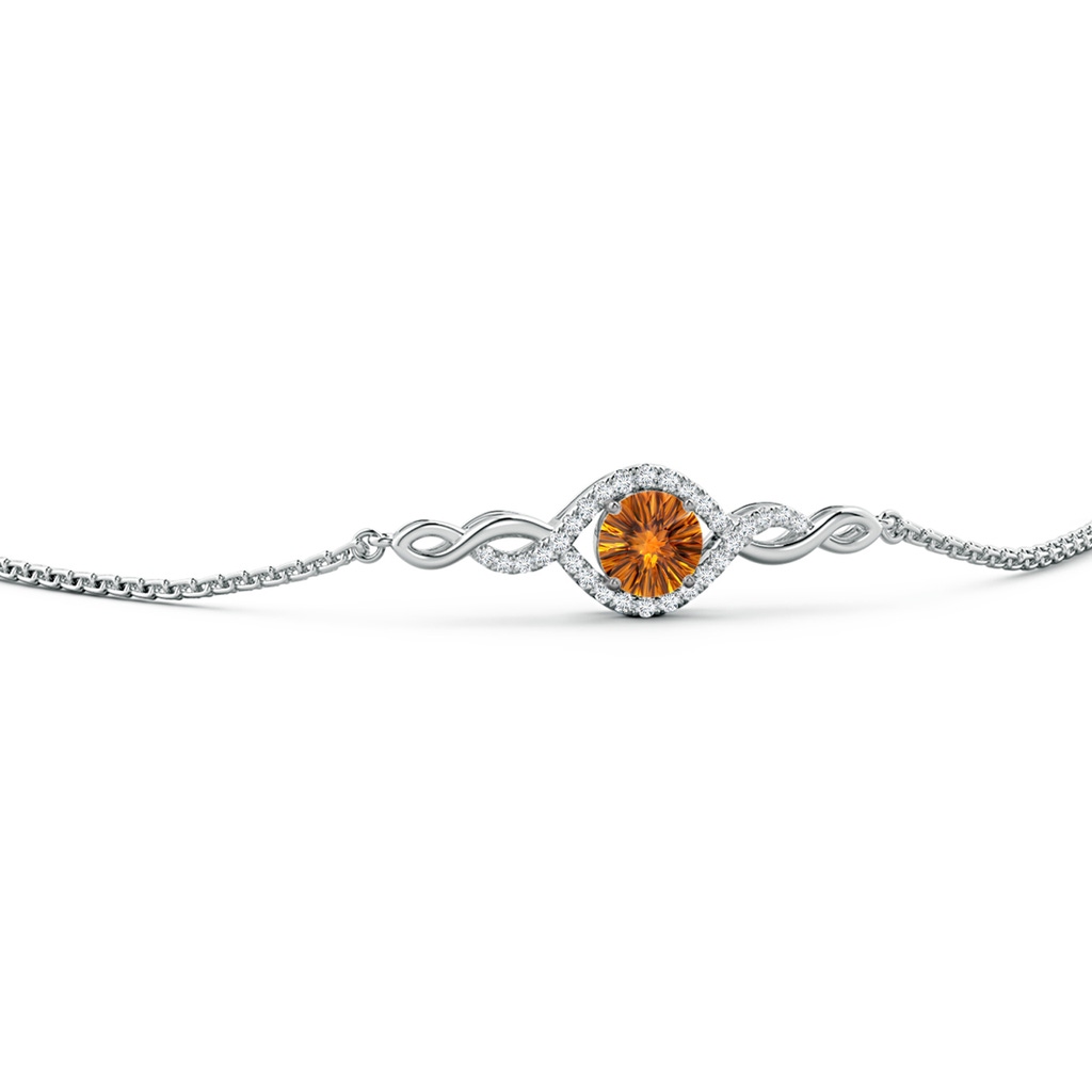 6mm AAAA Round Citrine Infinity Bolo Bracelet in White Gold Side-2