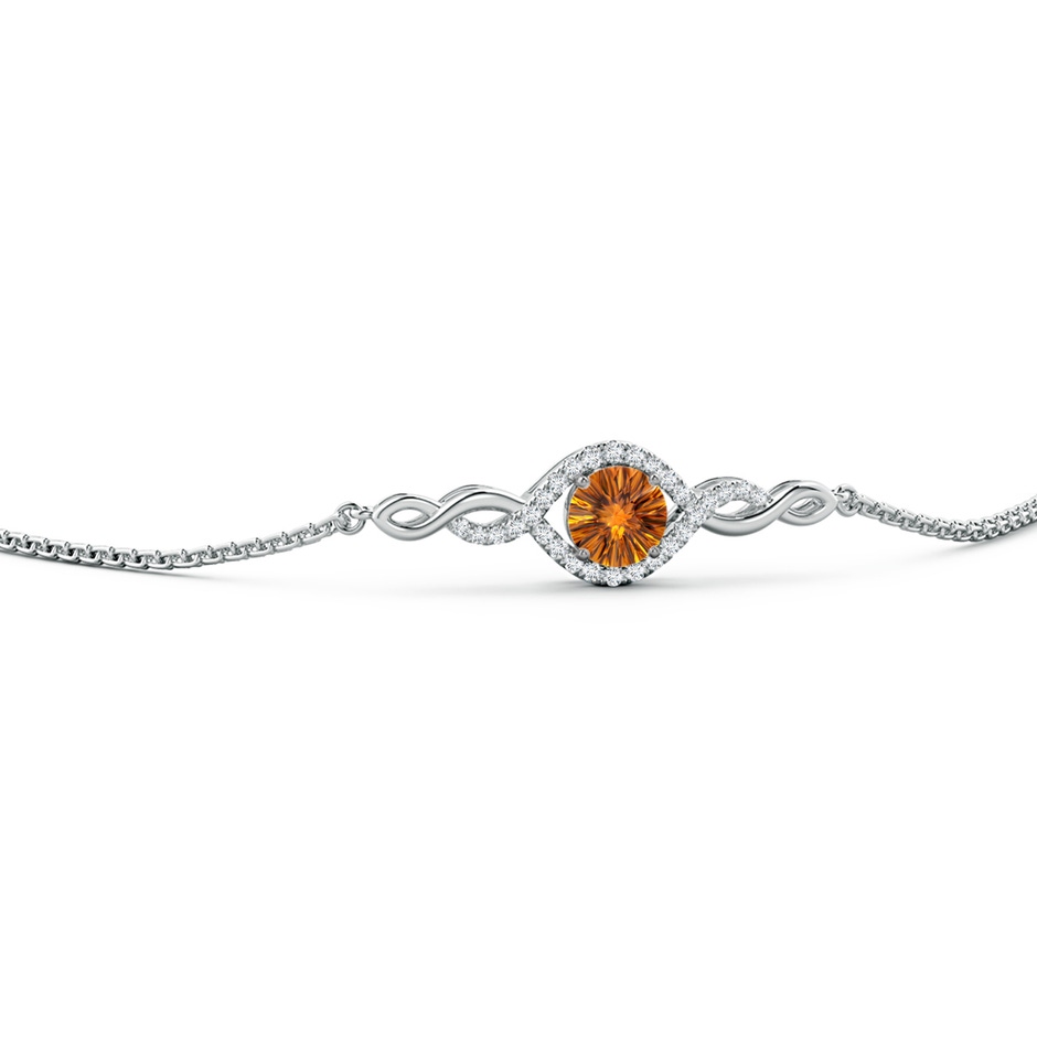 6mm AAAA Round Citrine Infinity Bolo Bracelet in White Gold side-2