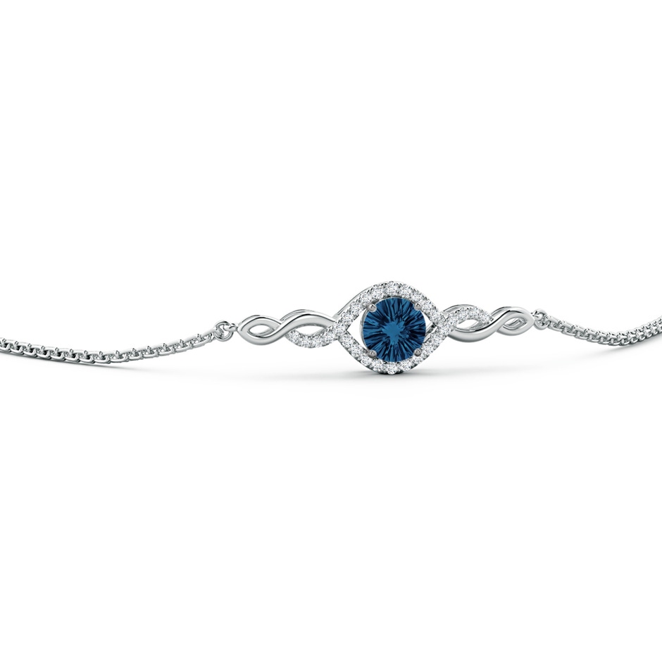 6mm AAAA Round London Blue Topaz Infinity Bolo Bracelet in White Gold side-2