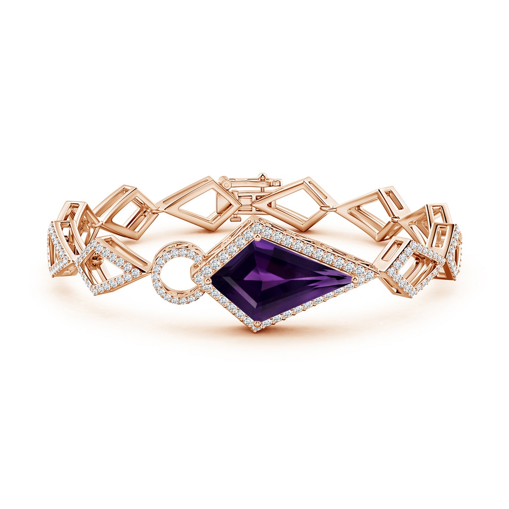 23.10x14.03x8.59mm AAAA GIA Certified Kite-Shaped Step-Cut Amethyst Bracelet in Rose Gold - side 199