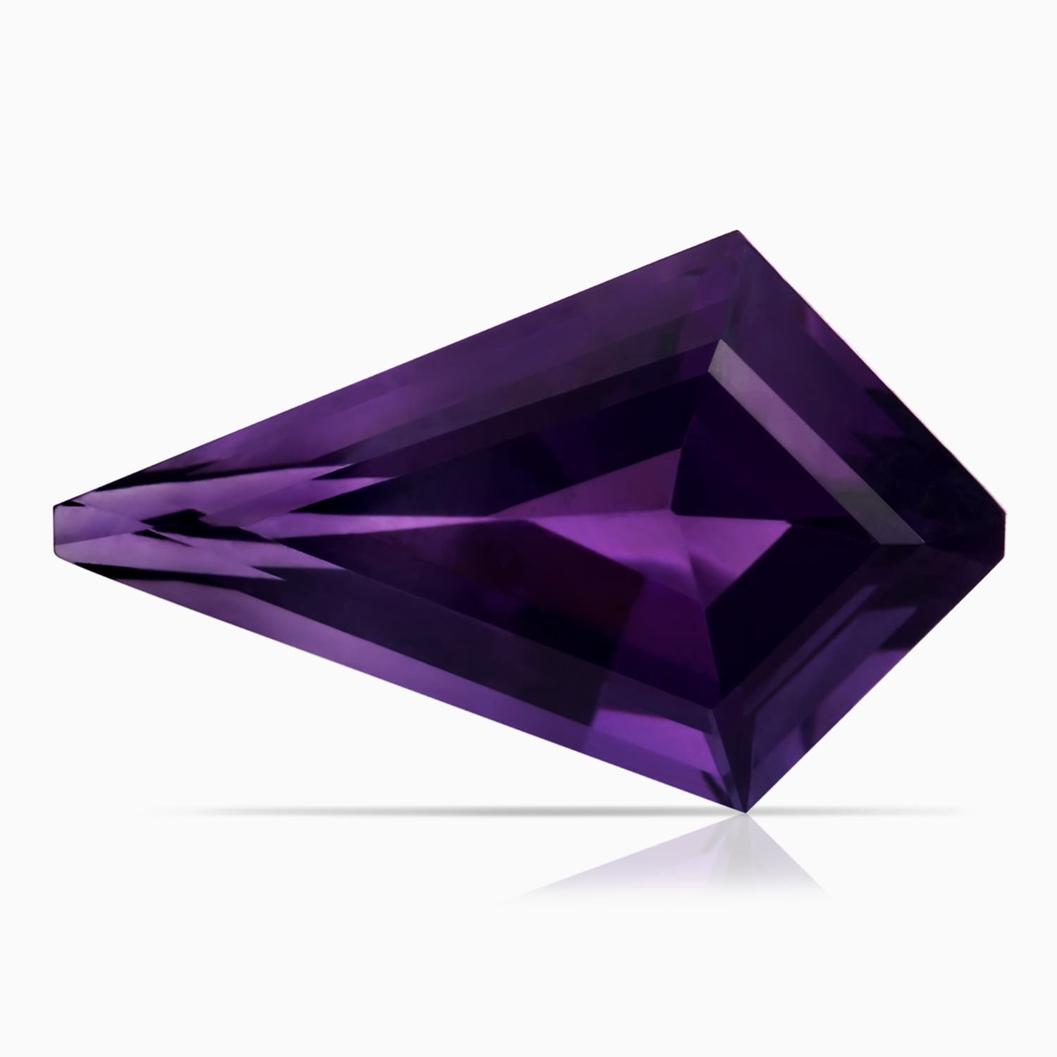 23.10x14.03x8.59mm AAAA GIA Certified Kite-Shaped Step-Cut Amethyst Bracelet in White Gold - stone