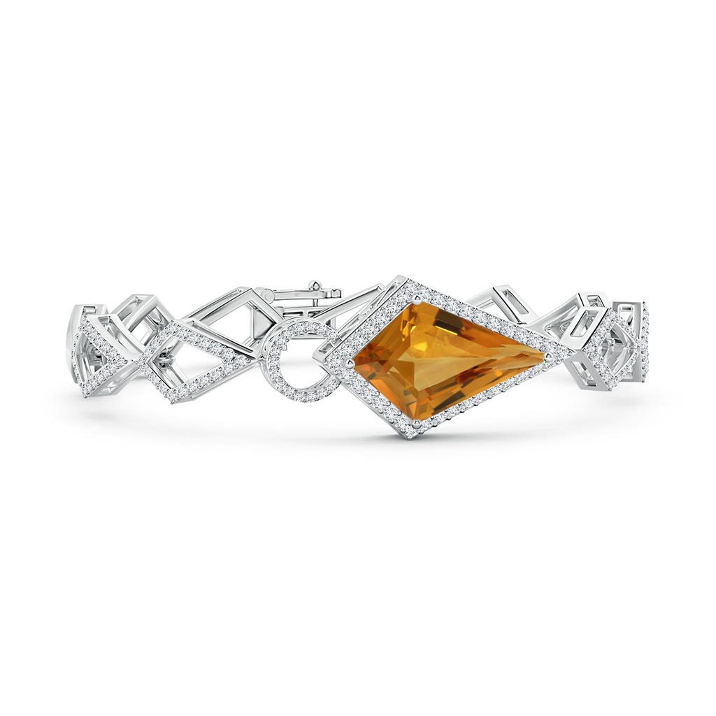 22.23x13.83x8.02mm AAAA GIA Certified Kite-Shaped Step-Cut Citrine Bracelet in P950 Platinum