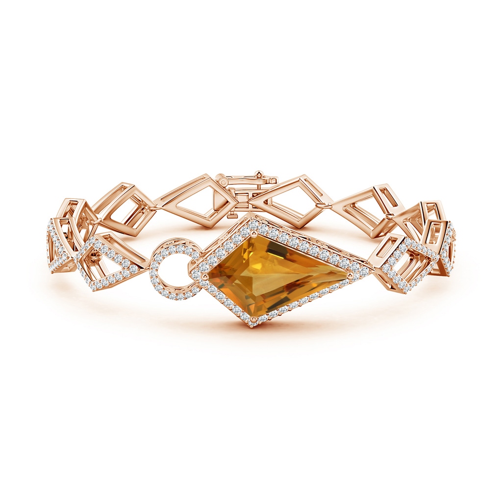 22.23x13.83x8.02mm AAAA GIA Certified Kite-Shaped Step-Cut Citrine Bracelet in Rose Gold - side 199