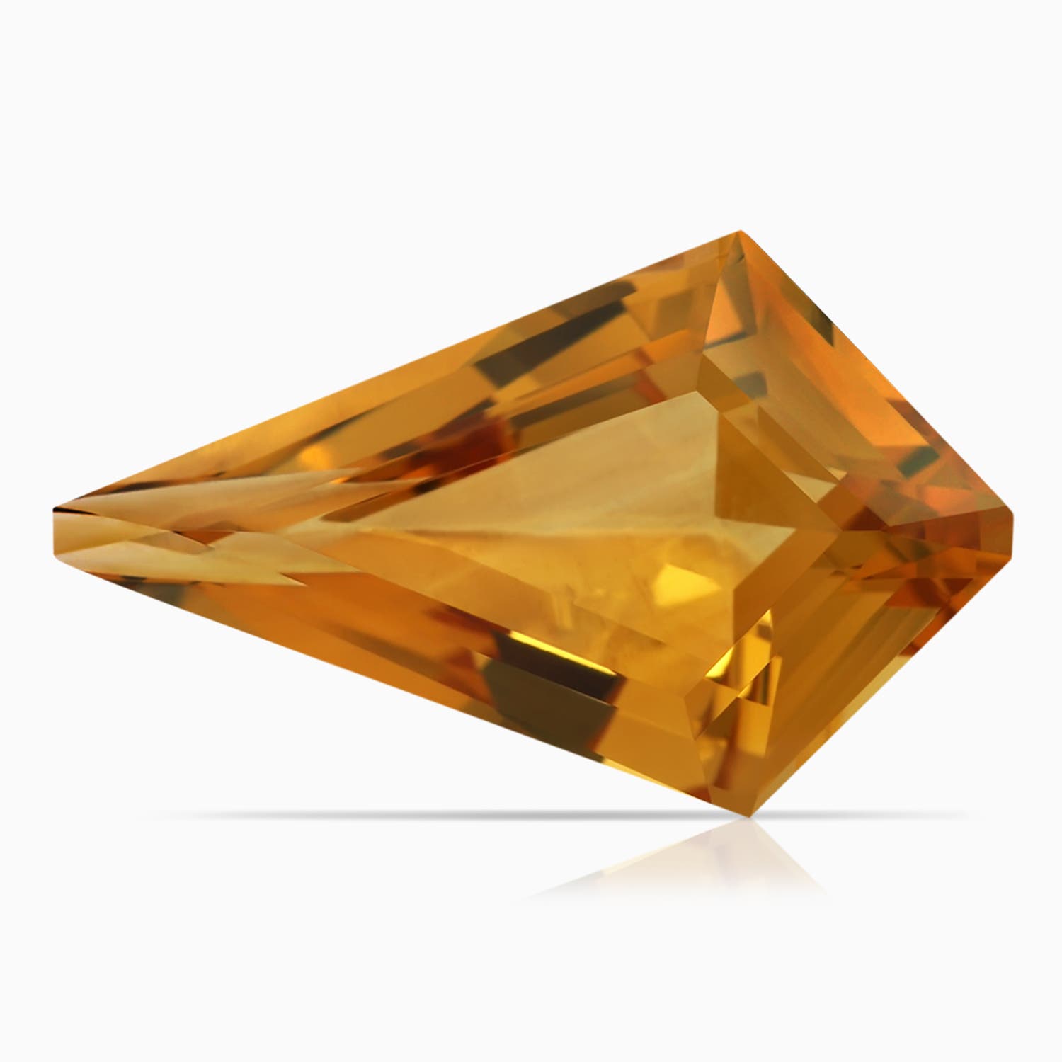 22.23x13.83x8.02mm AAAA GIA Certified Kite-Shaped Step-Cut Citrine Bracelet in White Gold - stone