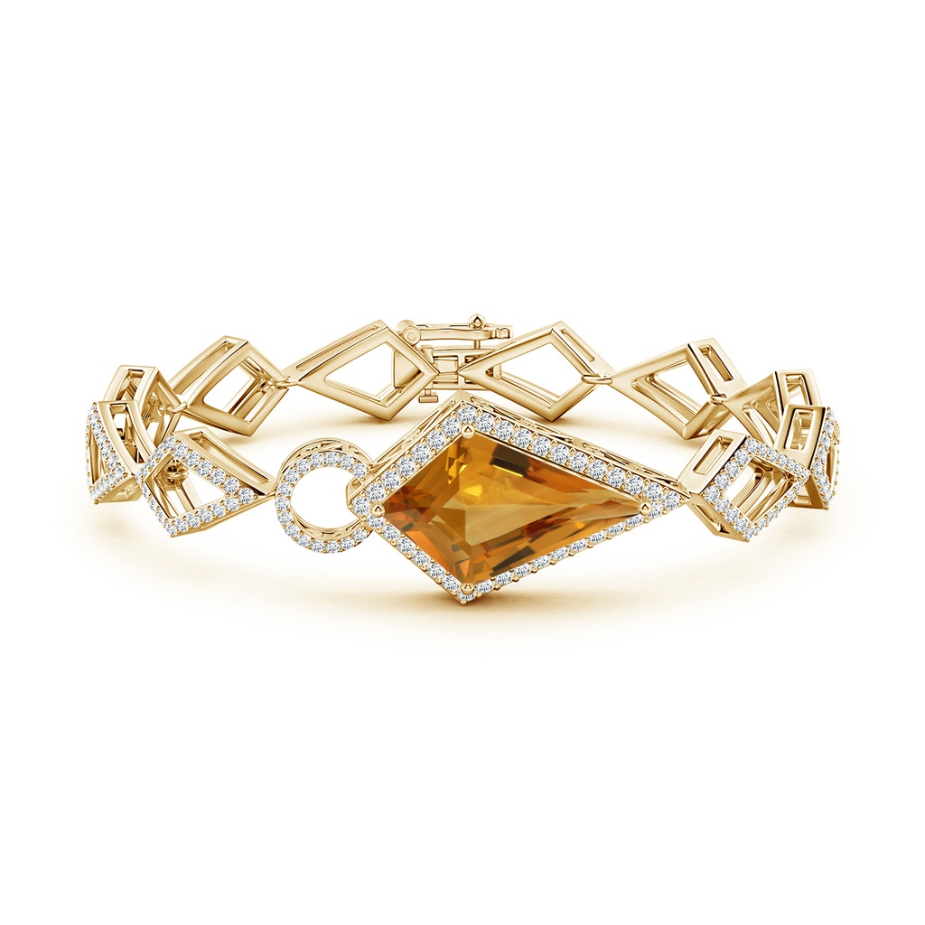 22.23x13.83x8.02mm AAAA GIA Certified Kite-Shaped Step-Cut Citrine Bracelet in Yellow Gold - side 199