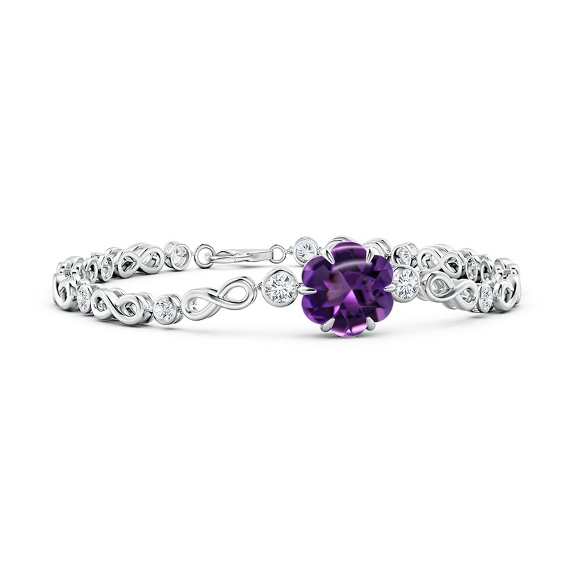 GIA Certified Six-Petal Amethyst Infinity Bracelet