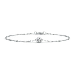 4.1mm HSI2 Bezel-Set Round Lab-Grown Diamond Chain Bracelet in S999 Silver